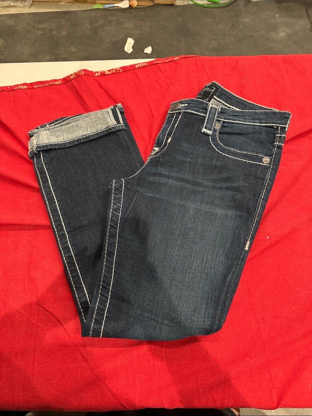 Big Star Dark Blue boot cut Jeans with Contrast Stitching
